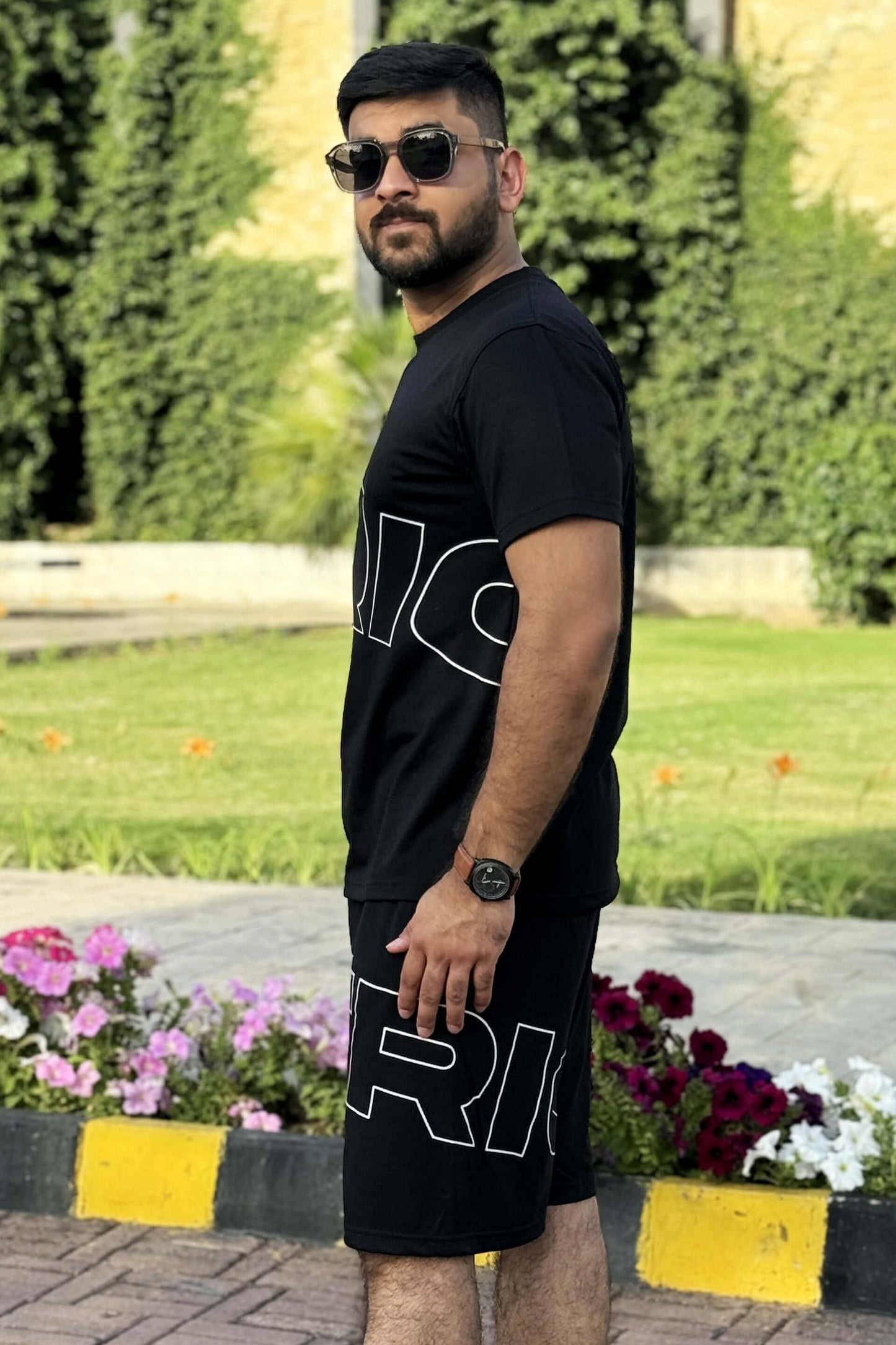 Premium Charcoal Black Short Set