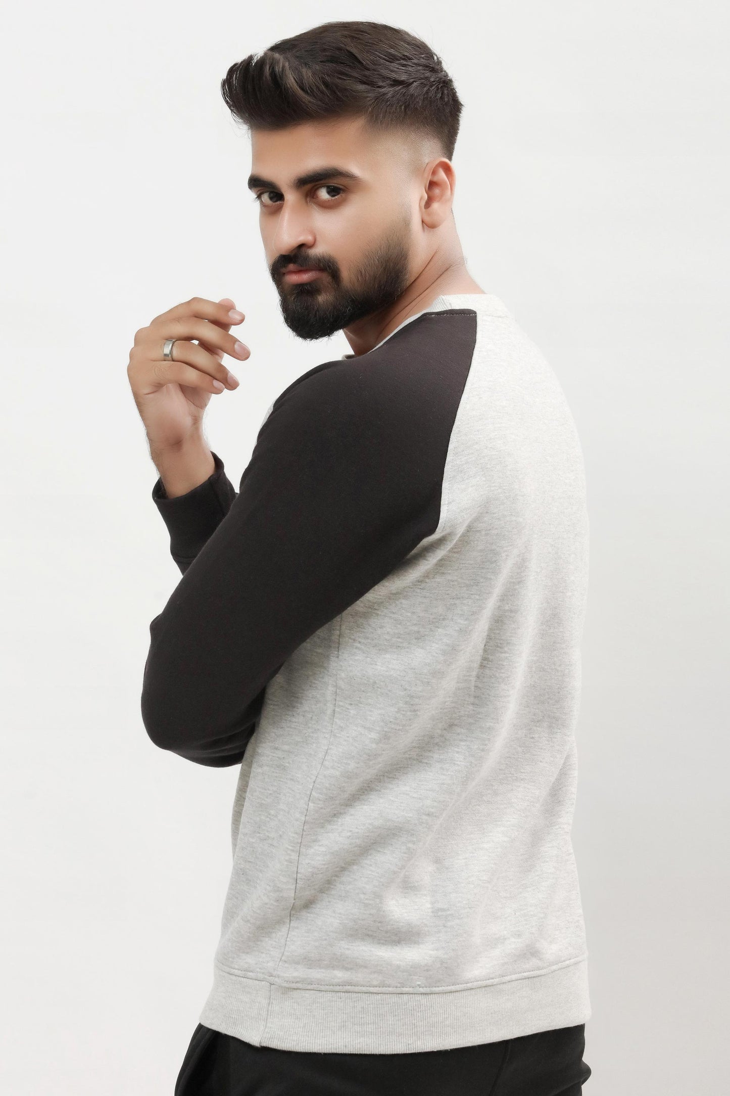 Raglan Grey & Black Sweatshirt