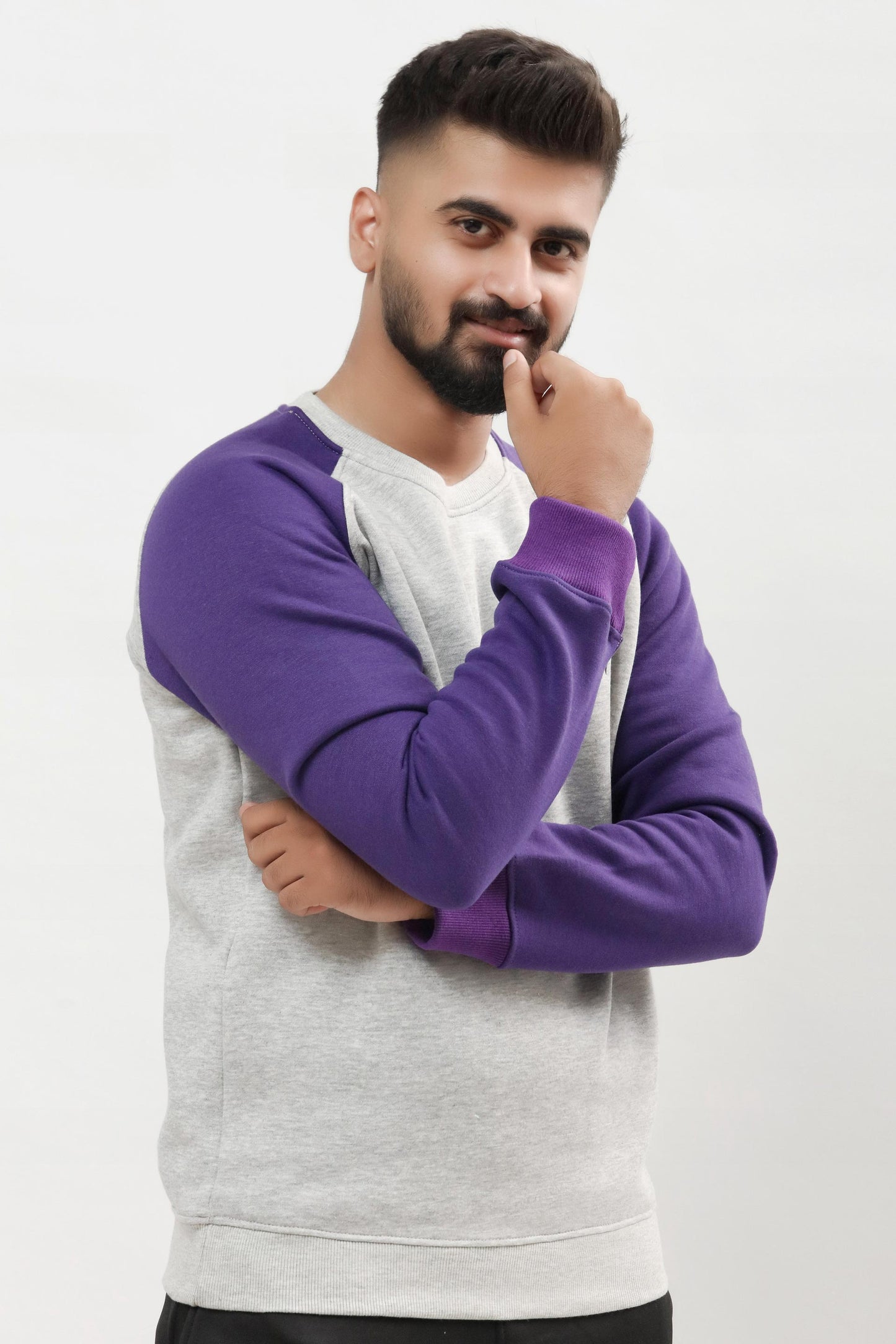 Raglan Grey & Purple Sweatshirt