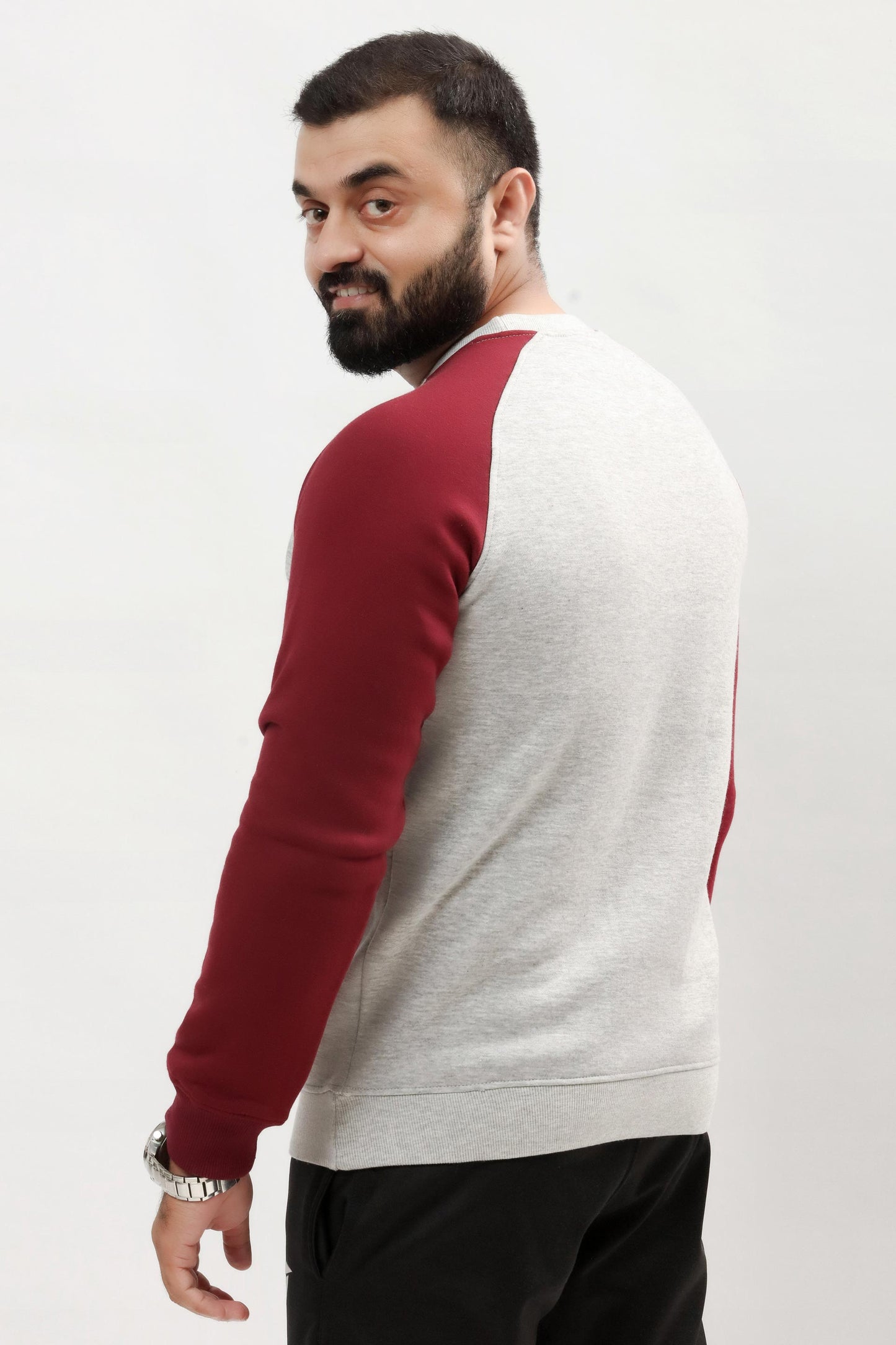 Raglan Grey & Maroon Sweatshirt