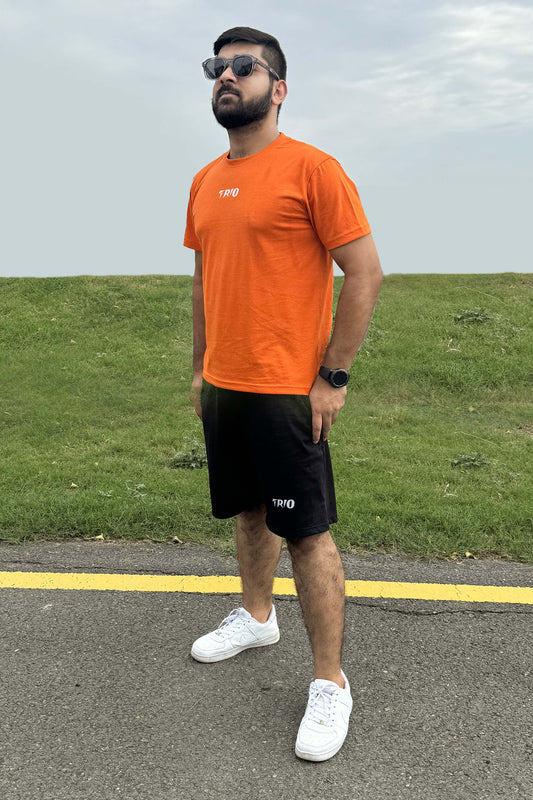 Premium Orange & Black Short Set