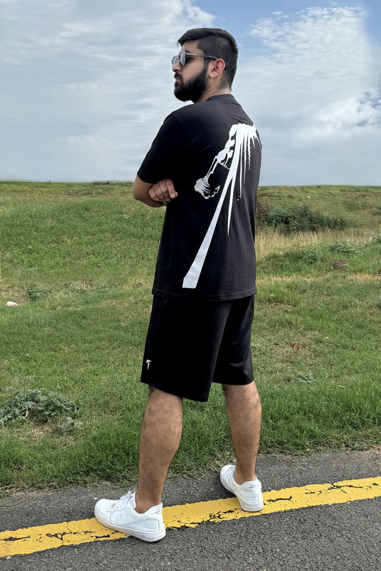 Premium Black & White Batman Short Set