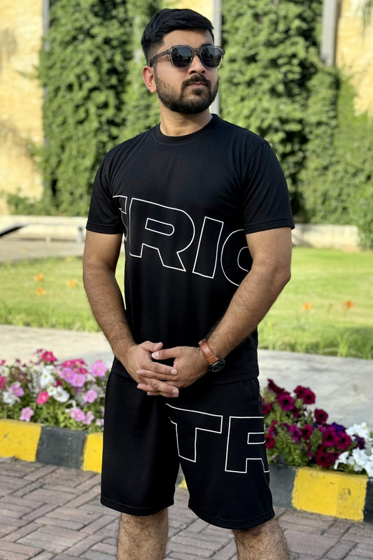 Premium Charcoal Black Short Set