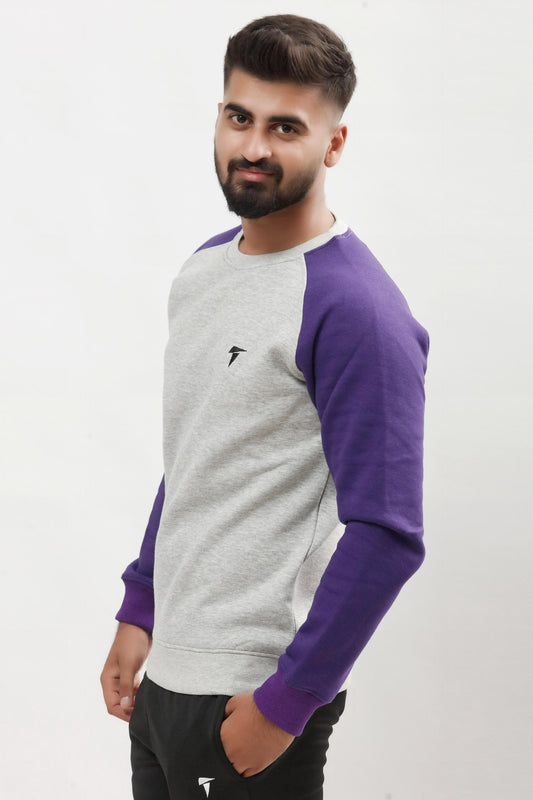 Raglan Grey & Purple Sweatshirt