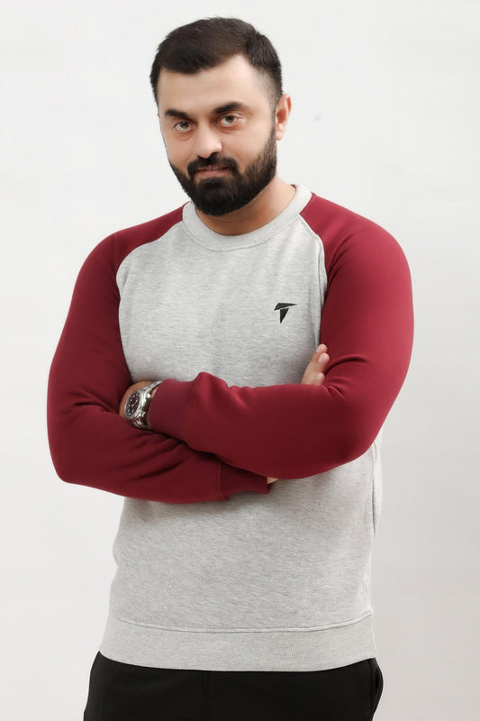 Raglan Grey & Maroon Sweatshirt